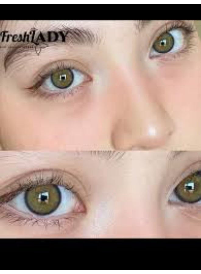 FRESH LADY Green Flare Colored Contact Lenses - Yearly Disposable Cosmetic Lenses for Makeup and Cosplay - Image 2
